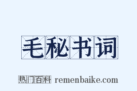 毛秘书词是什么意思的图片